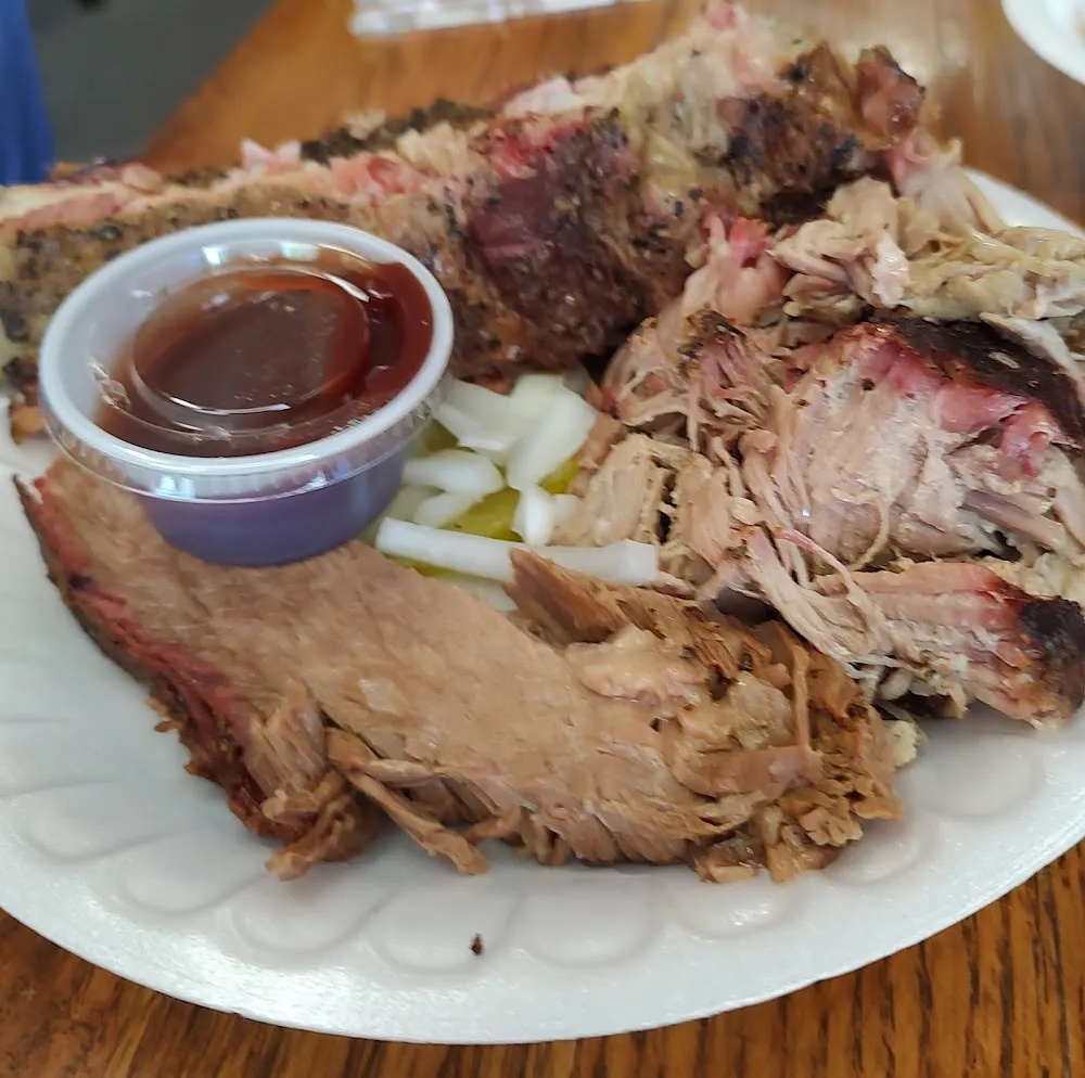 Pulled Pork Pork Ribs Beef Brisket Plate